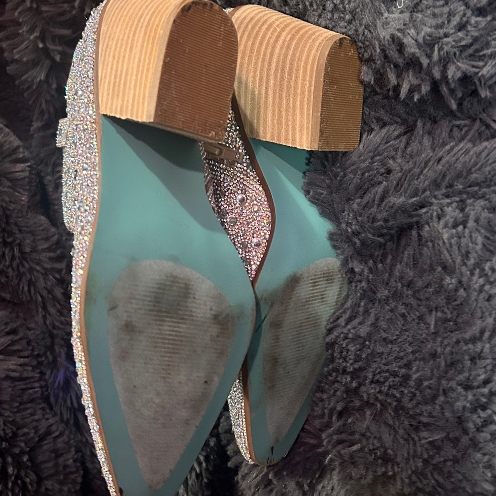 Betsey Johnson Pink Crystal Embellished Ankle Booties - Picture 3 of 7